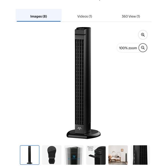 Vornado 4T Oscillating Tower Fan with Remote Control, 40" Tall, Black (New) - Picture 1 of 4